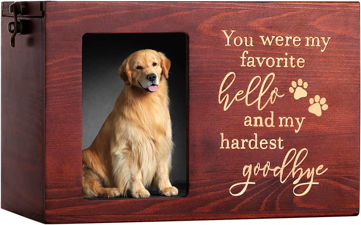Pet Memorial Urns for Dogs or Cats Ashes with Photo Frame