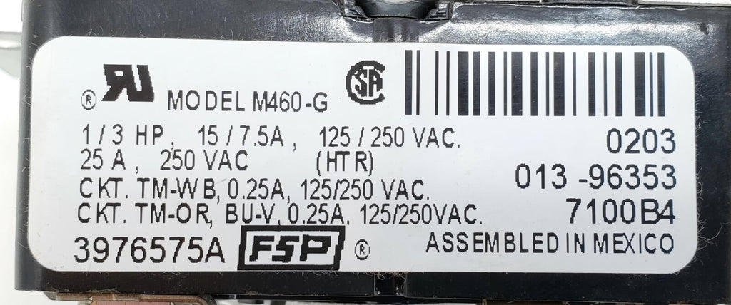 3976575 for Whirlpool Dryer Timer