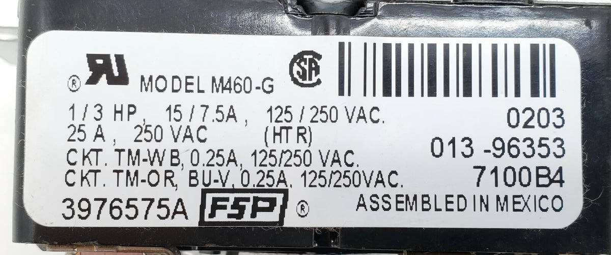 3976575 for Whirlpool Dryer Timer