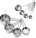 42917 Stainless Steel Measuring Cups and Spoons Set, 8-Piece Metal Measuring Set for Baking, Cooking, Dry and Liquid