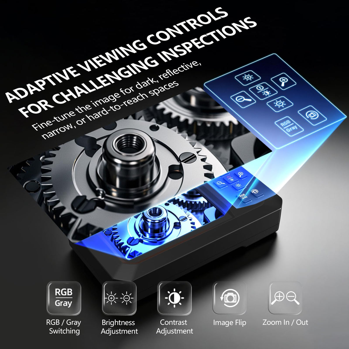 Inspection Camera with Screen, 8 LED Borescope Camera, IP67 Waterproof