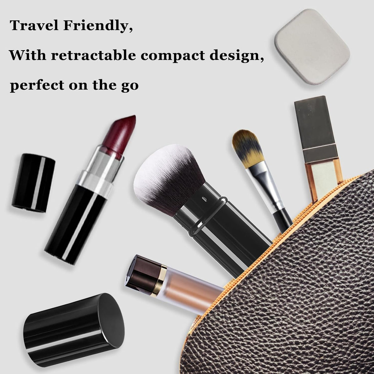 Retractable Makeup Brush, Powder Kabuki Foundation Makeup Brushes