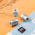 2Pcs Flexible Shaft Coupling 5mm to 8mm Shaft Aluminum Casing， 25mm Length 19mm Diameter Motor Coupler for 3D Printer