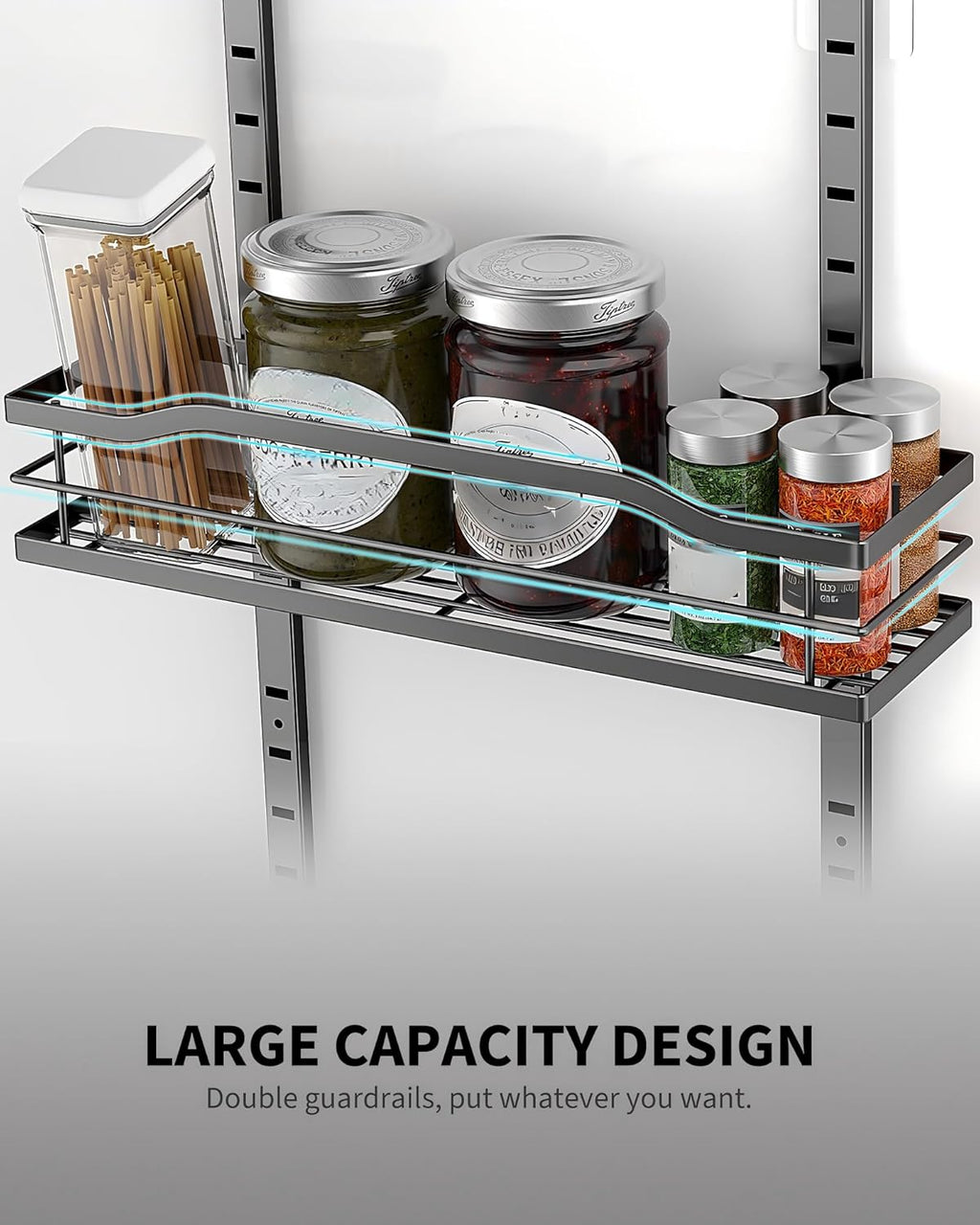 White 9-Tier Over The Door Pantry Organizer, Pantry Organization And Storage, Metal Hanging Spice Rack Shelves Door