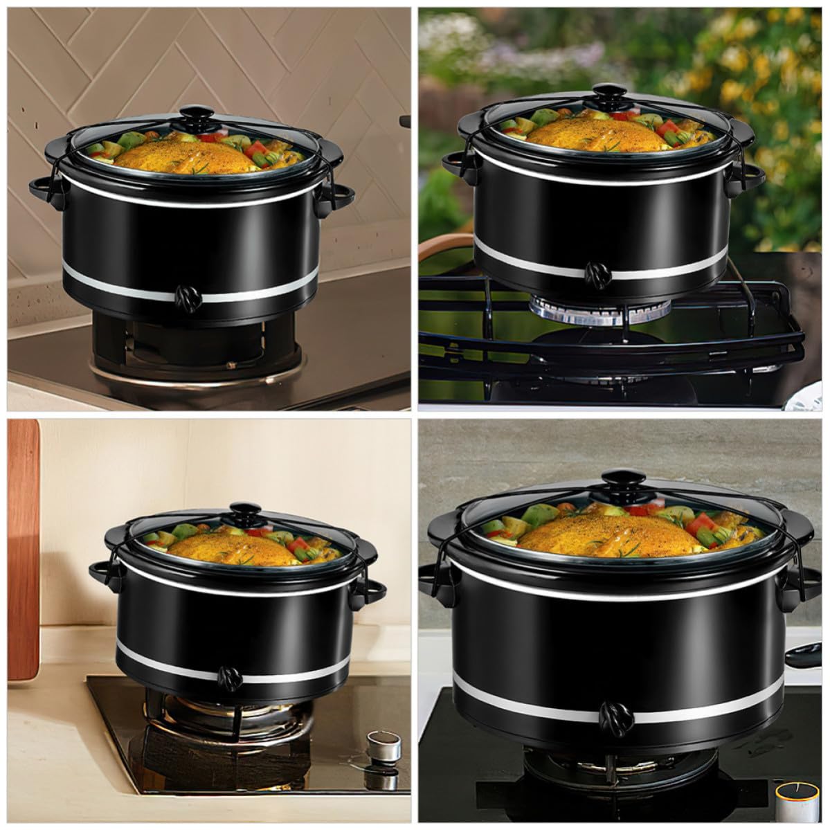 4 Pack Silicone Lid Lock Strap for Pots, Steam Retention