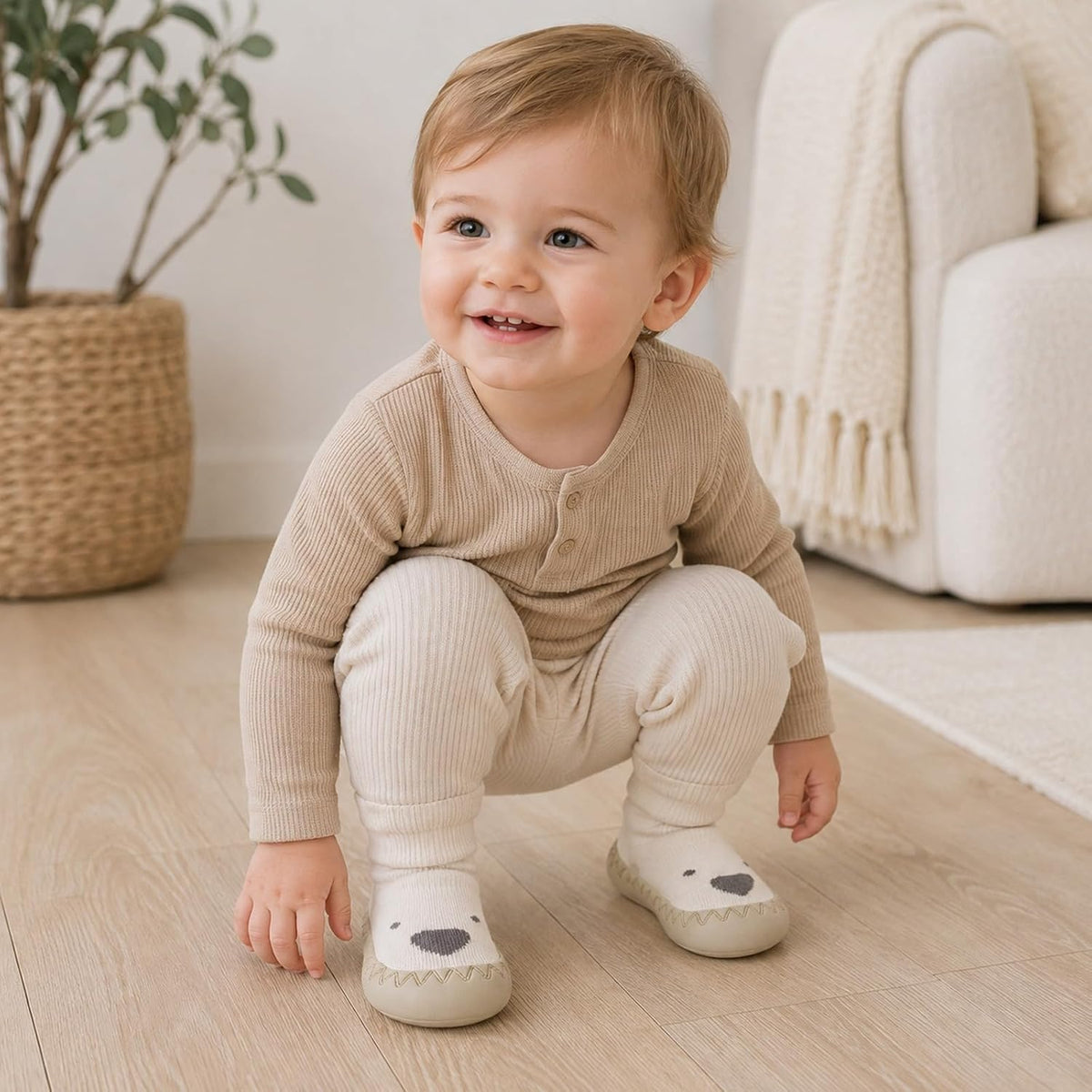 Baby Sock Shoes Non-Slip Toddler First Walking Shoes for Boys Girls