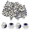 Hordion 100Pcs M4-0.7mm Nylon Lock Nut Stainless Steel Nylon Insert Locknut