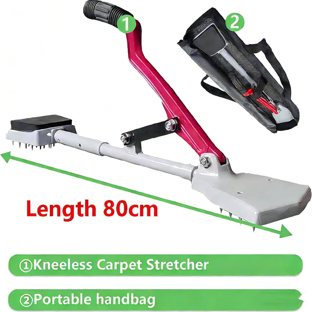 Kneeless Carpet Stretcher Kit - Zero Wrinkles Carpet Knee Kicker, Fit Laying Tool for All Carpet Types, Professional