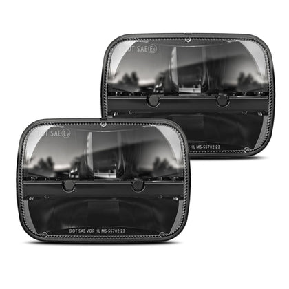 1 Pair 105W Rectangular 5x7/ 6x7 Inch Led Headlight High Low Beam Headlamp Compatible with Jeep Wrangler YJ Cherokee
