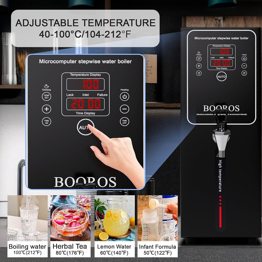 15L Commercial Hot Water Dispenser, 1500W Step Heating, Black