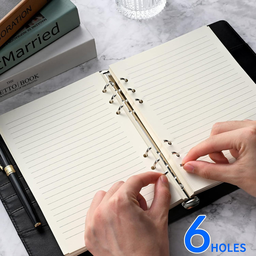 A5 Line Refill Paper, A5 Binder Refills for 6-Ring Binders Planner Traveller Journal Notebook Dairy, 8mm Ruled Filler