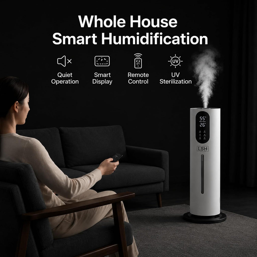 Air Humidifier 7.5L Large Capacity, Top Fill, Touch Screen & Remote Control, Quiet Ultrasonic Cool Mist for Bedroom