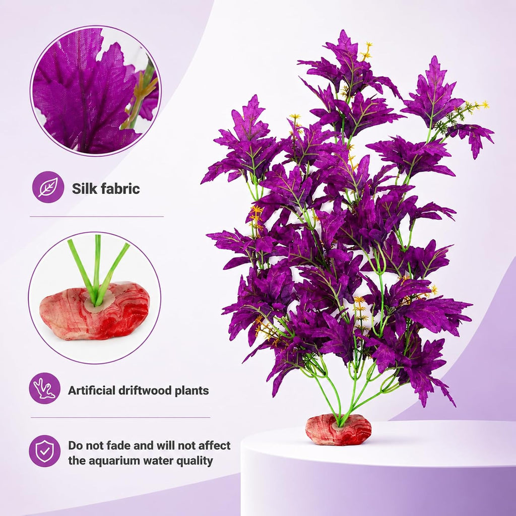 Silk Aquarium Plants, 18 Inch Artificial Silk Plants for Fish Tank