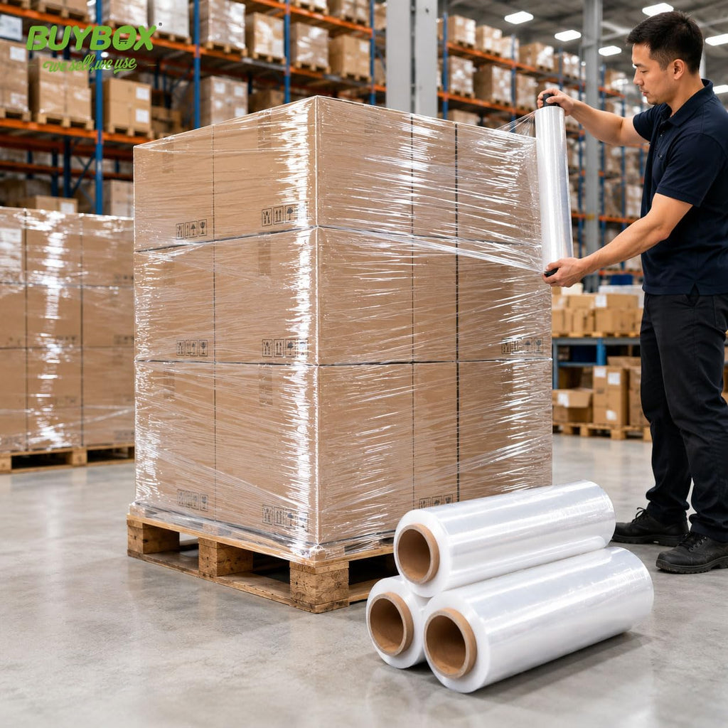 Stretch Wrap Film 18 in x 1500 ft Clear, 4 Rolls