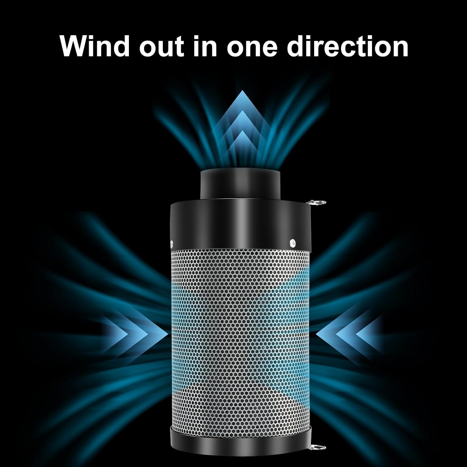 4 Inch Air Carbon Filter with Australian Virgin Charcoal – Odor Control. Built-in 5.5" Quiet Fan with Speed Control