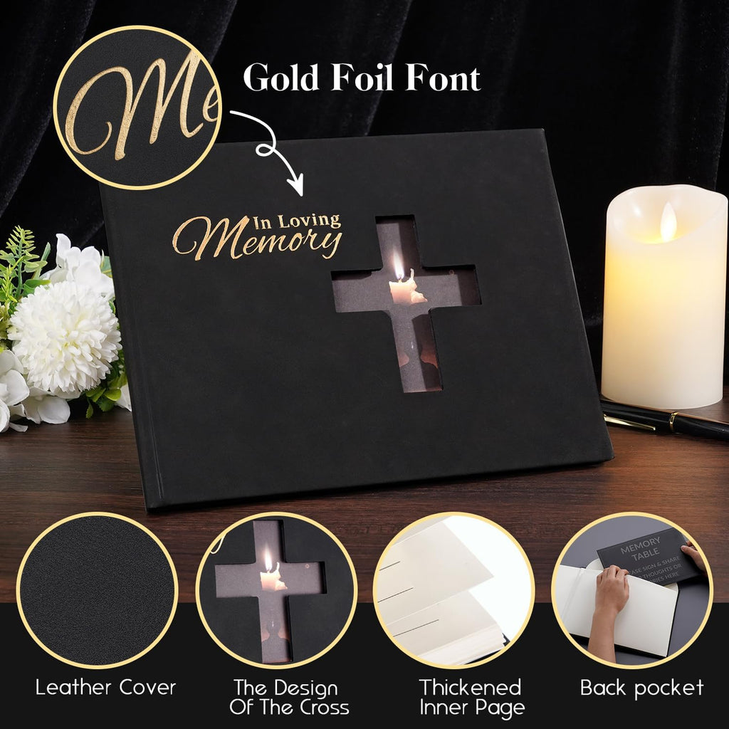 Funeral Guest Book for Memorial Service – in Loving Memory Guest Sign in Book, Celebration of Life Memorial Guest