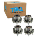 TRQ Front and Rear Wheel Bearing & Hub Assembly Set 4 Piece