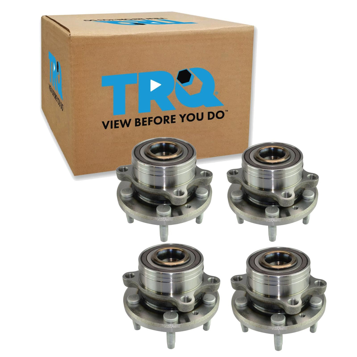 TRQ Front and Rear Wheel Bearing & Hub Assembly Set 4 Piece