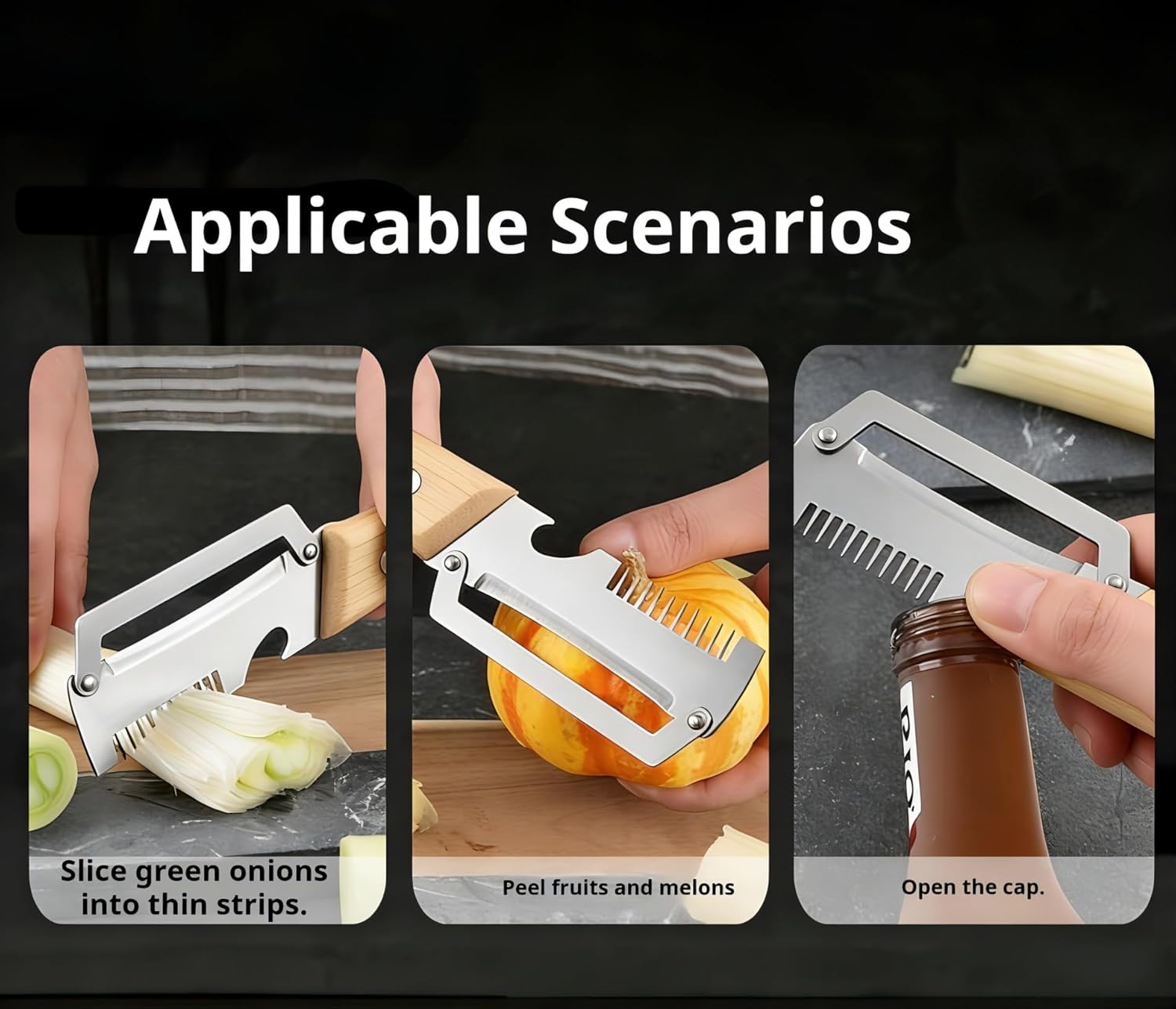 vegetable peeler，3 in 1ultra-sharp stainless steel blade, suitable for peeling fruits and vegetables, with bottle