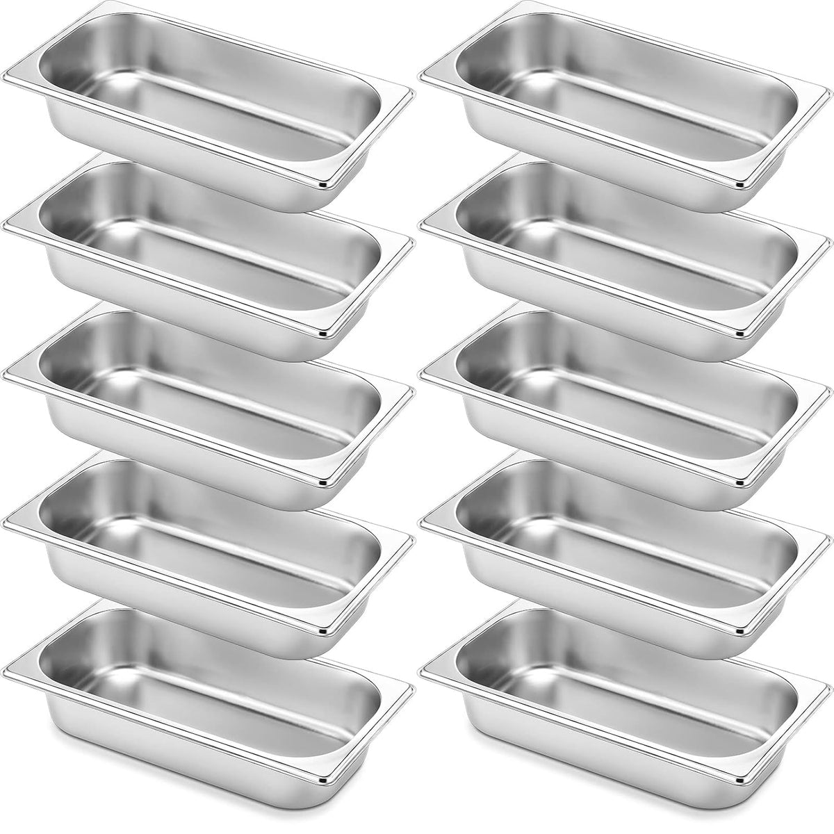 10 Pack Stainless Steel Steam Table Pans