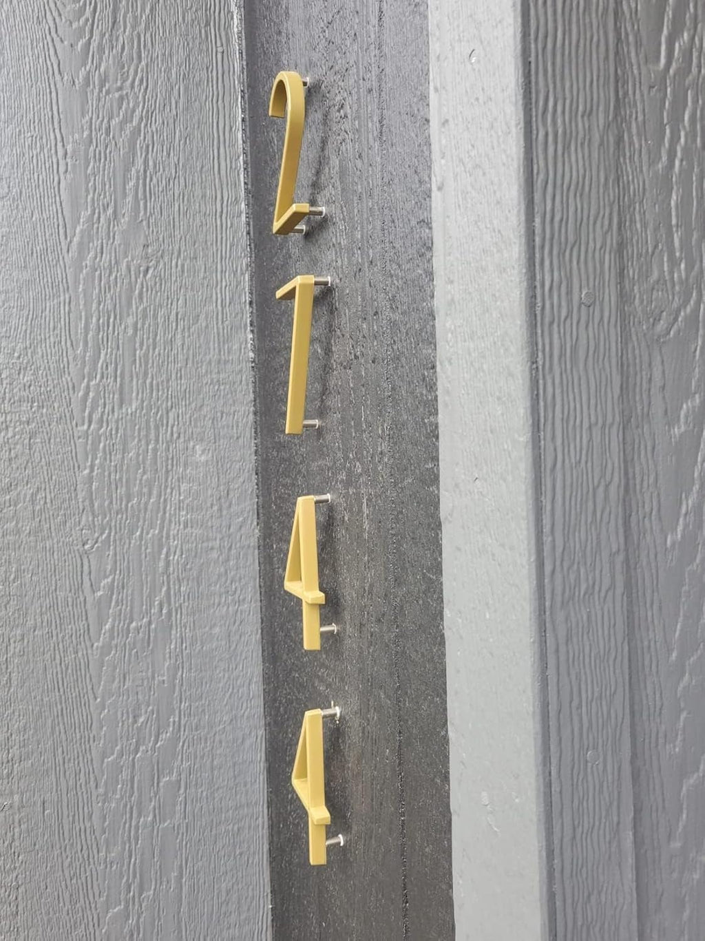 Premium 5" Floating Zinc Alloy House Numbers - Gold & Silver Starry Shine Finish, 304 Stainless Steel Screws, Long &