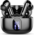 Wireless Earbuds, Bluetooth 5.4 Headphones Bass Stereo, Ear Buds with Noise Cancelling Mic, LED Display in Ear