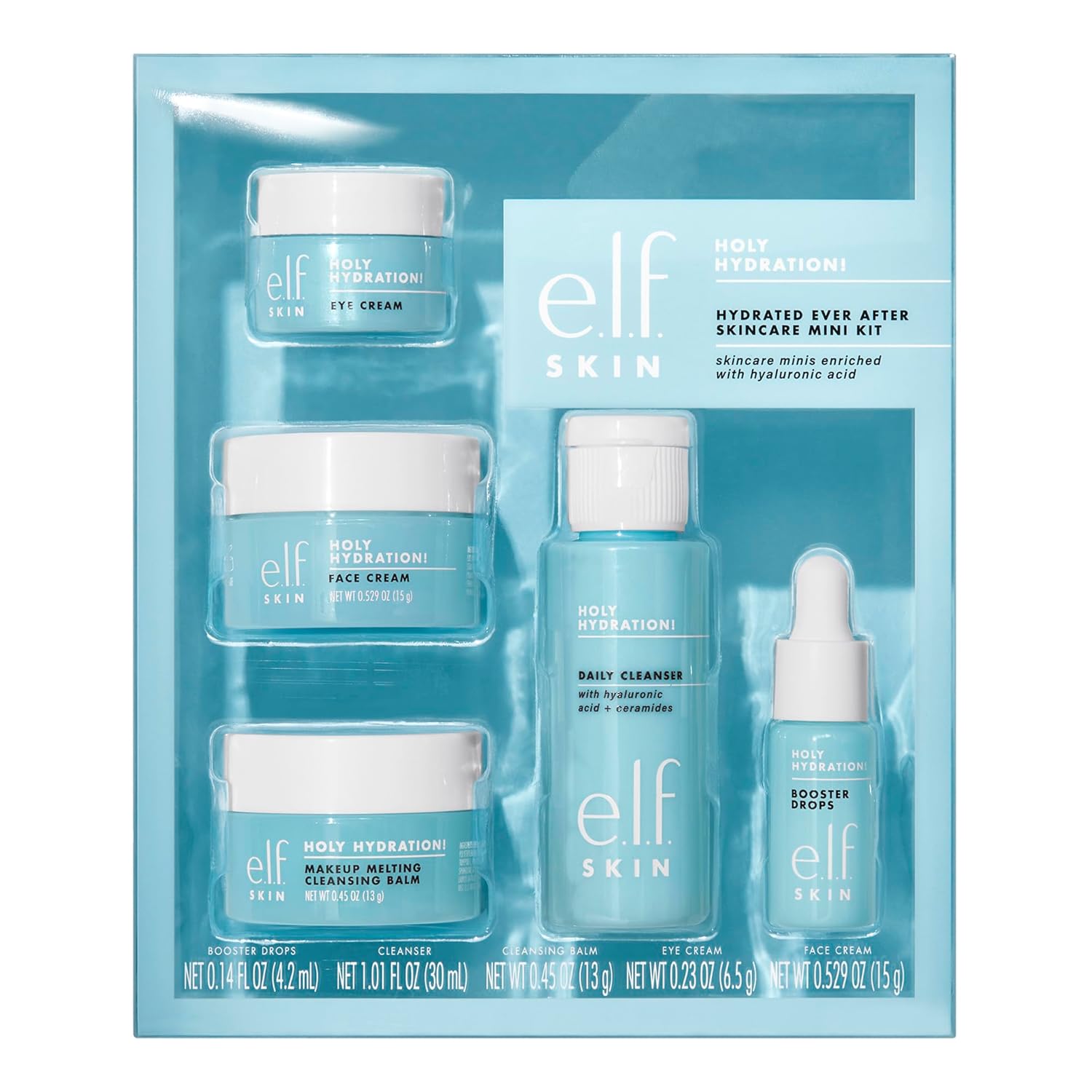 SKIN Holy Hydration! Hydrated Ever After Skincare Mini Kit, Cleanser, Makeup Remover, Moisturizer & Eye Cream For