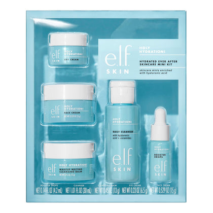 SKIN Holy Hydration! Hydrated Ever After Skincare Mini Kit, Cleanser, Makeup Remover, Moisturizer & Eye Cream For