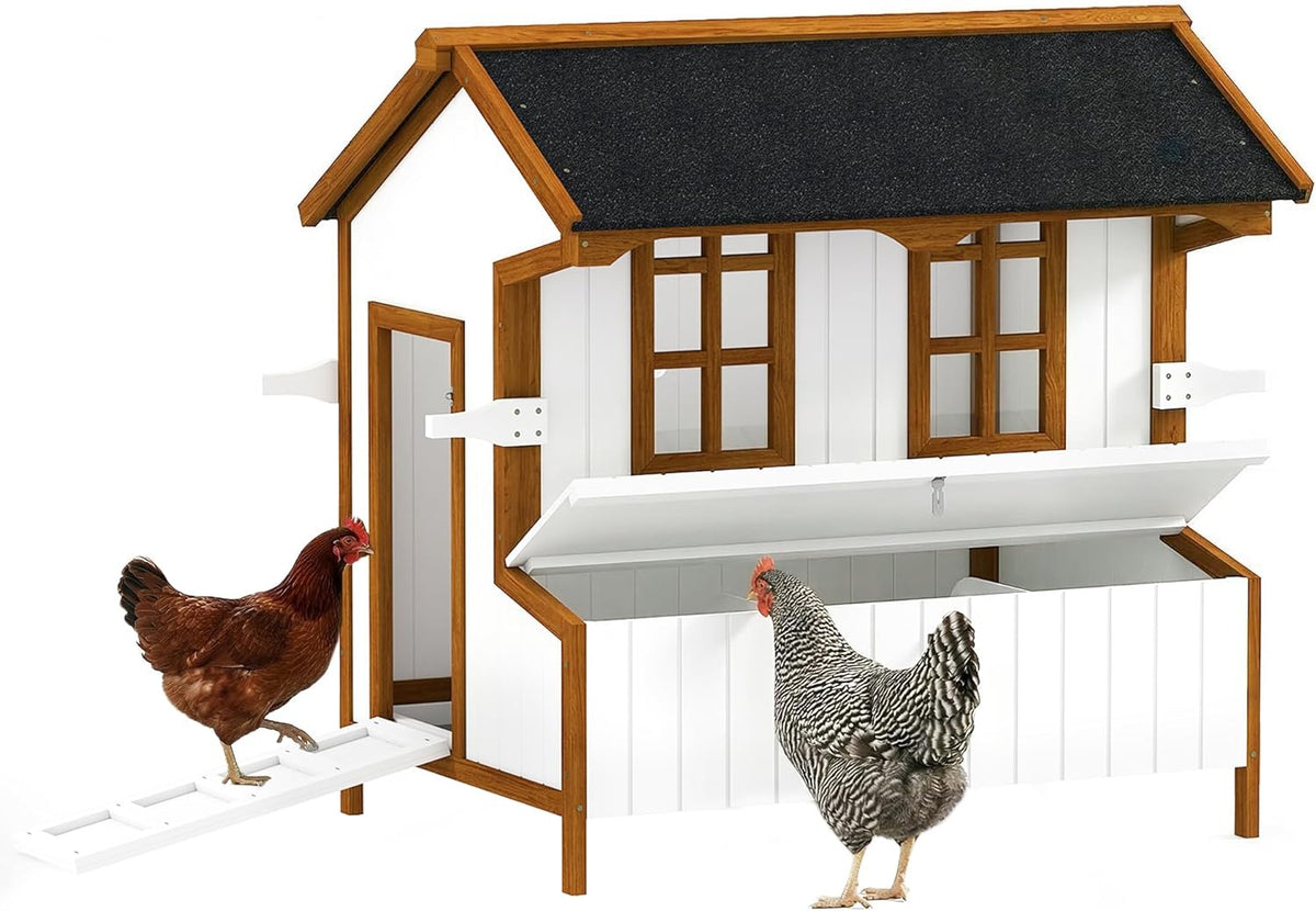 47" Chicken Coop with Waterproof Roof for 3-5 Hens, Nesting Box
