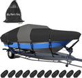 1600D+1200D V-Hull Boat Cover with 2" Wide Loops,16-18.5ft | Durable Waterproof Cover for Trailering & Mooring Fits