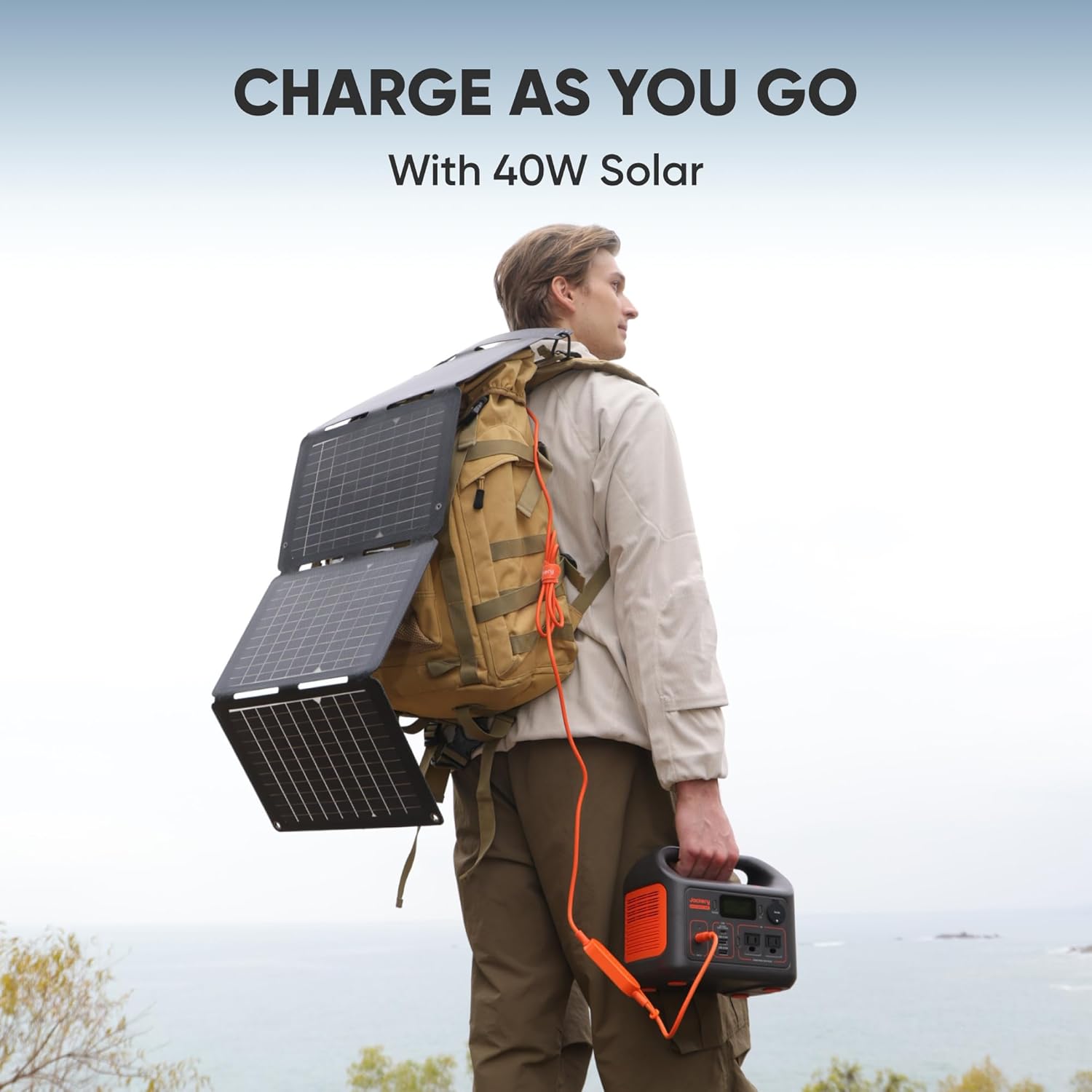 Solar Generator 300, 292Wh Power Station with 40W Solar Panel, 300W Pure Sine Wave AC Outlet for RV Outdoors Camping