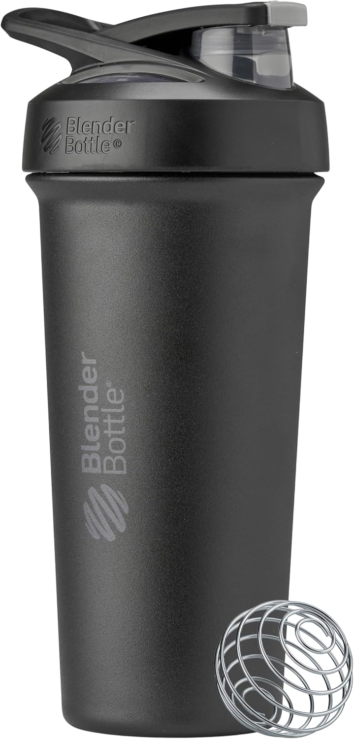 Sport Sleek Stainless Steel Shaker Bottle 25 oz Black