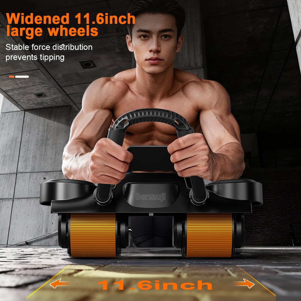 Ab Roller Wheel with Elbow Support - Abdominal Rebound Roller with LCD Large Screen Display
