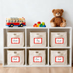 Red Name Tag Stickers - 200 Pcs 3'' x 2'' Name Label Stickers