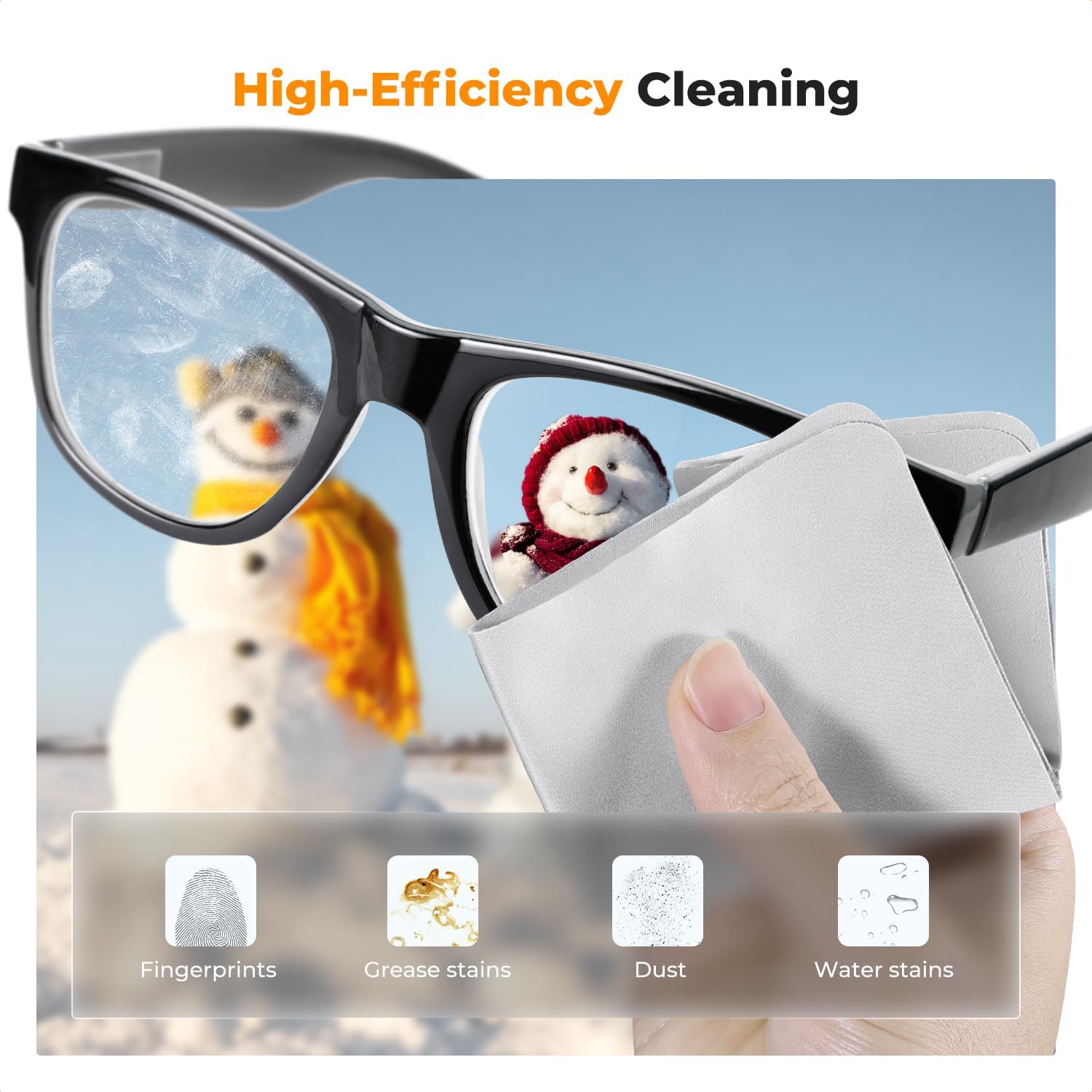 Lens Cleaner Spray Kit,Microfiber CleaningCloth,Glasses Cleaner | 60ml Mild Cleaning Liquid,High Density