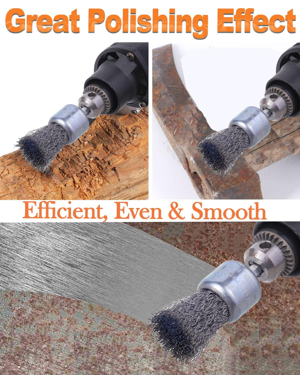 Rocaris 30 Pack Carbon Steel Wire Wheel Brush with 1/4-Inch Hex Shank