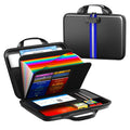 Fireproof Document Organizer with Lock, Semi-Rigid EVA Shell File Box with 13-Pocket Accordion Folder