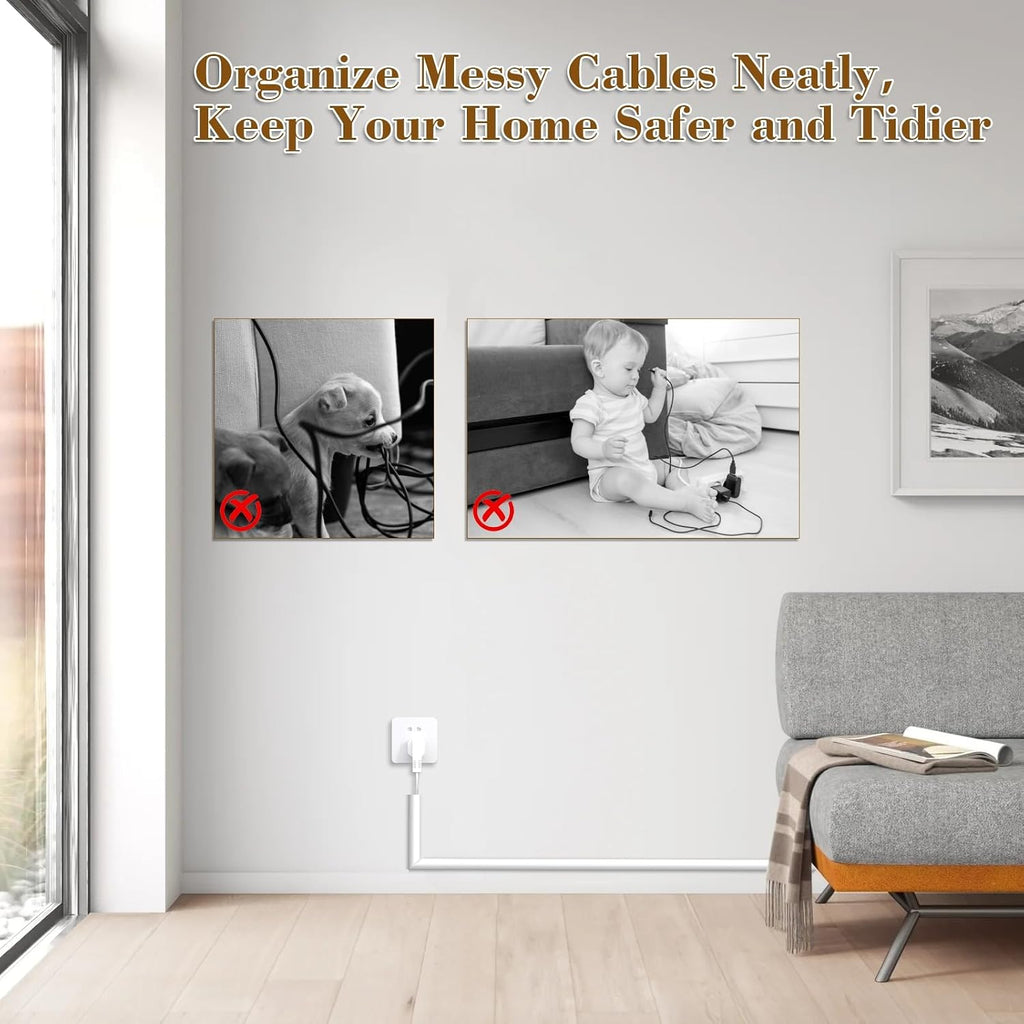 39”Cord Hider for Wall Mounted TV,Adhesive One-Cord Cable Hider for Wall,Cord Covers Raceway Kit for Wires Hider