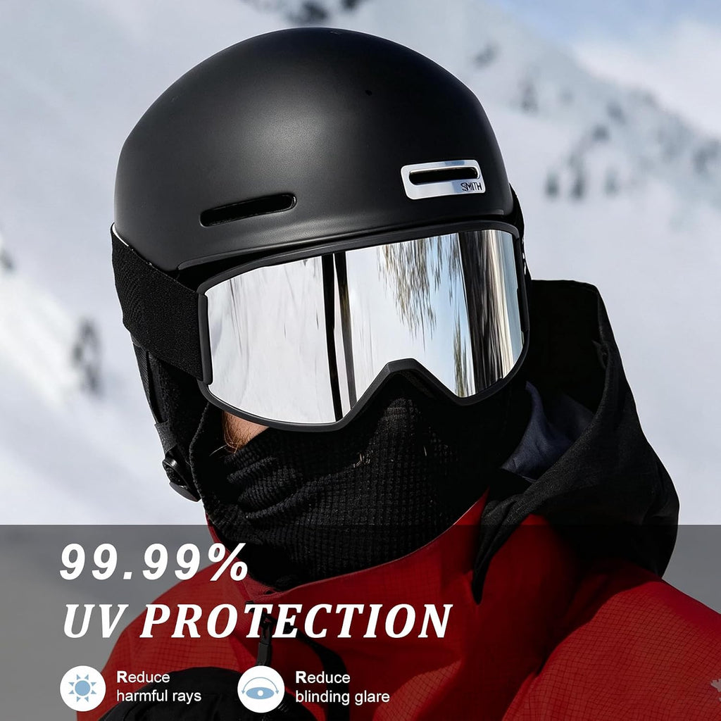OTG Ski Goggles, Anti-Fog Snowboard Goggles for Men Women Youth | UV Protection Windproof helmet compatibility