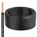 THHN Wire 50 FT, Single Bare Copper Conductor, 12AWG Black Electrical Wire, Solid Building Wire 600V Nylon Sheath