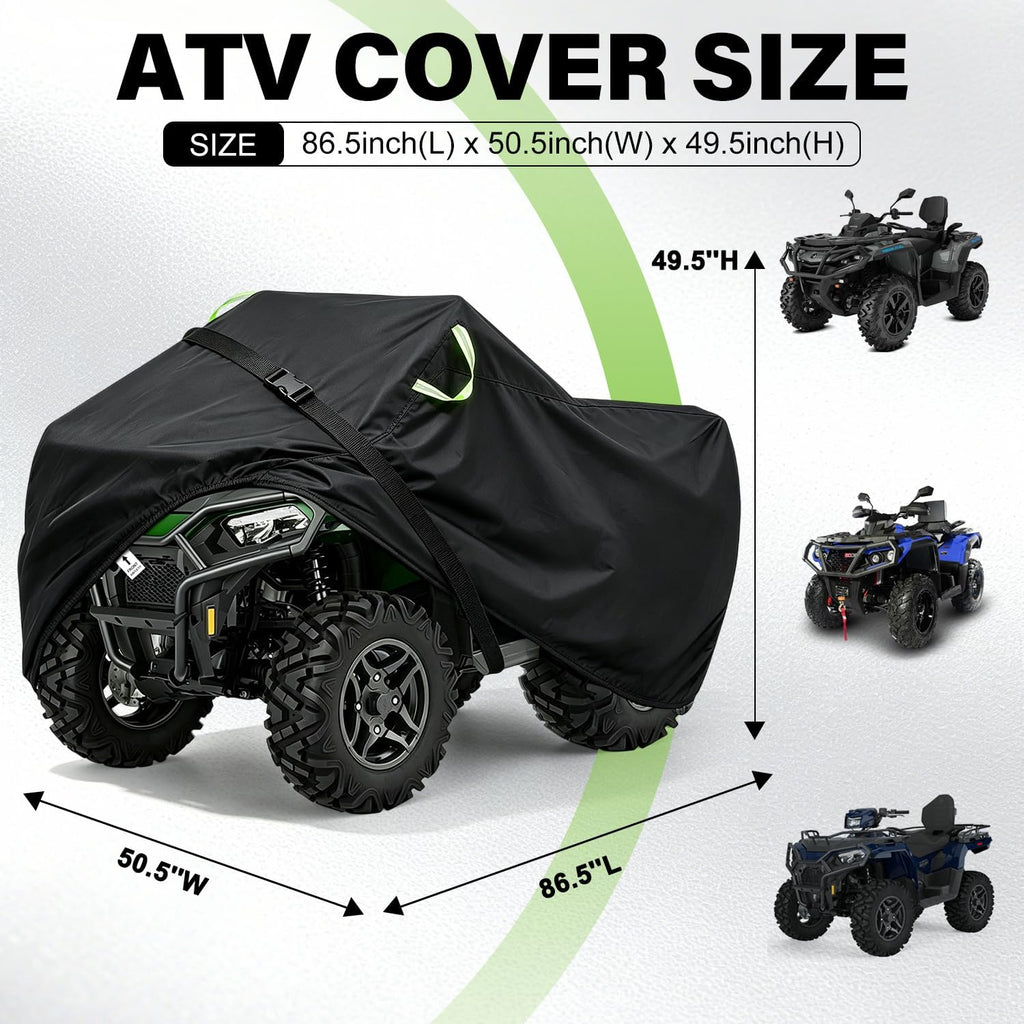 ATV Cover Waterproof Outdoor,Durable 420D Oxford Cloth,Buckle Straps | 4 Wheeler Covers,Four Wheeler Quad Storage