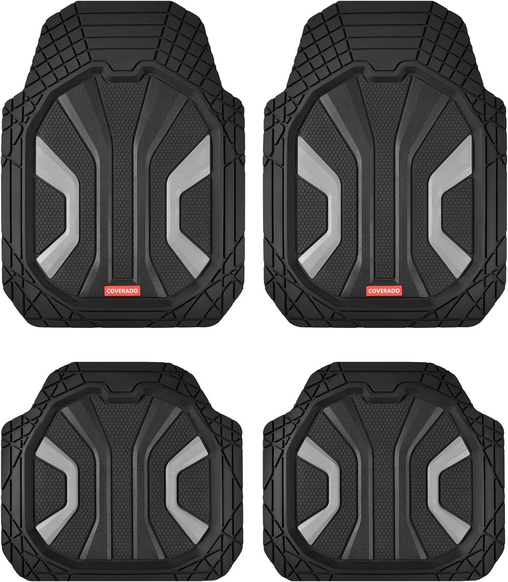 Car Mats Full Set, All Weather Car Floor Mats for Cars, Waterproof Automotive Floor Mats with Anti-Slip Backing