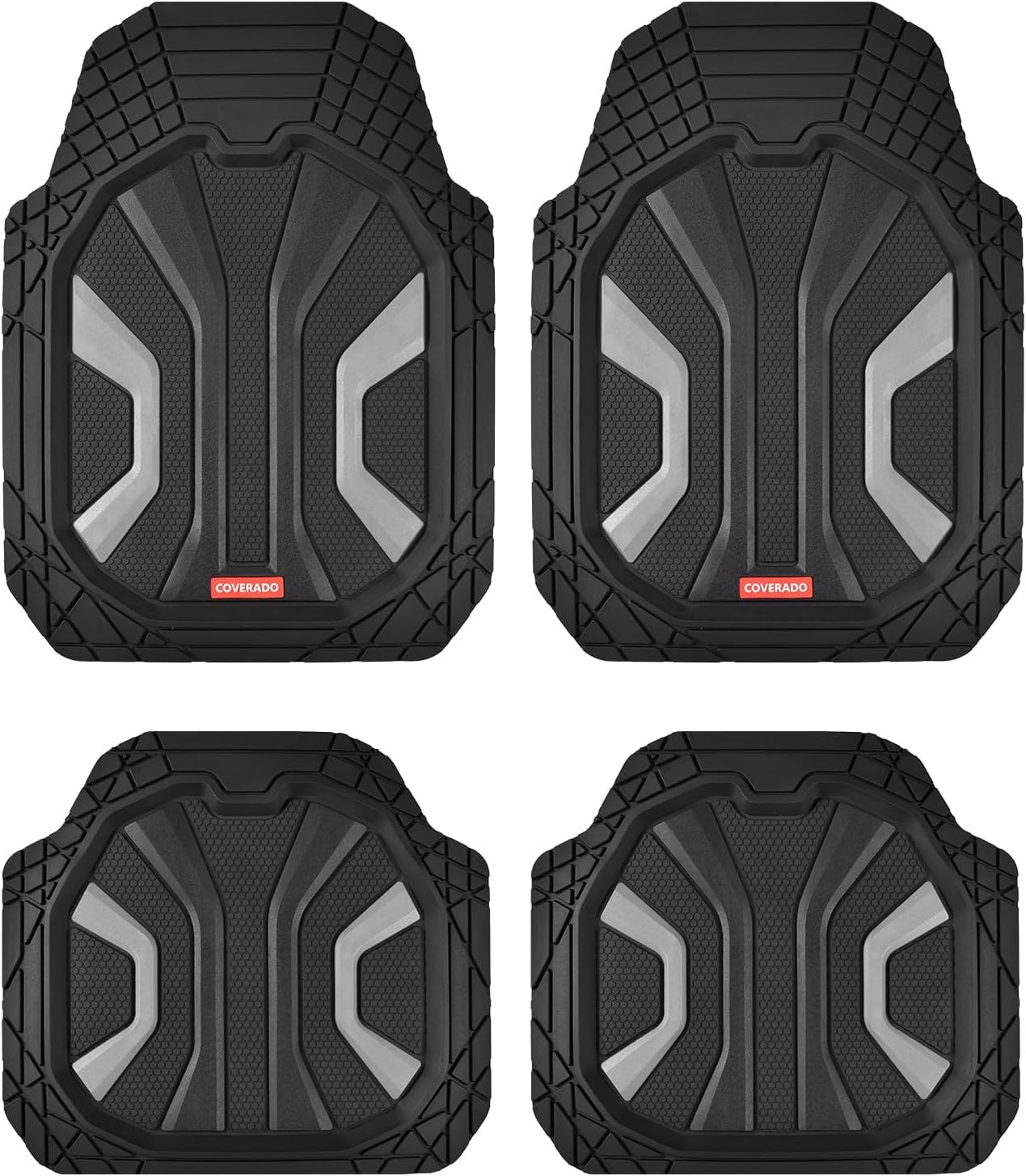 Car Mats Full Set, All Weather Car Floor Mats for Cars, Waterproof Automotive Floor Mats with Anti-Slip Backing