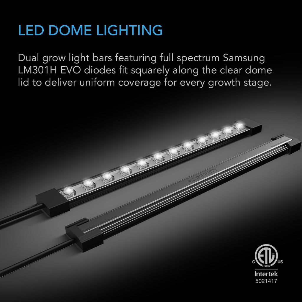 Heavy-Duty Humidity Dome 5x8 Germination Kit. | Full Spectrum LED Grow Light Bars w/ Samsung LM301H EVO LEDs, Heat
