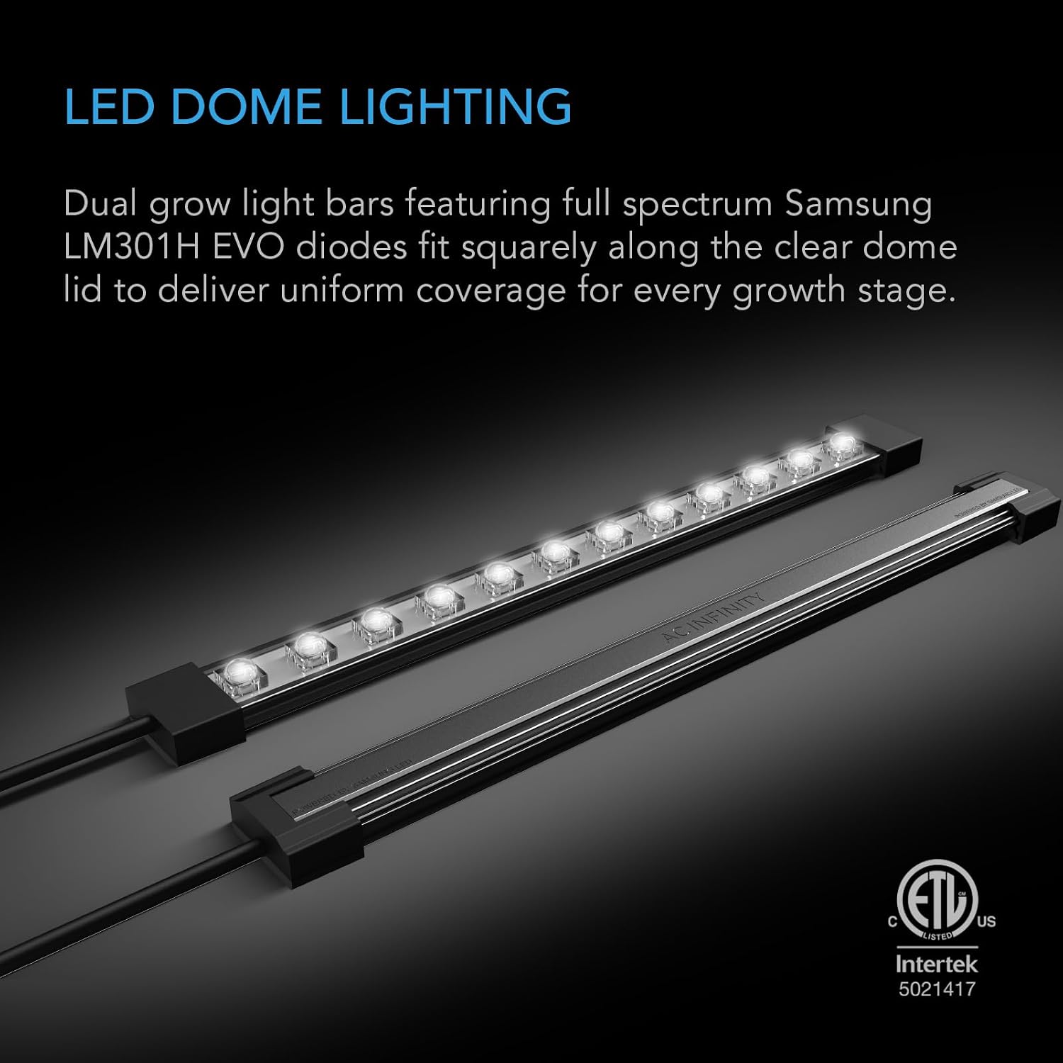 Heavy-Duty Humidity Dome 5x8 Germination Kit. | Full Spectrum LED Grow Light Bars w/ Samsung LM301H EVO LEDs, Heat