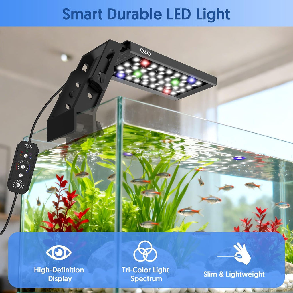Fish Tank Light – Aquarium Light 24/7 Mode LED Aquarium Lights for Fish Tank with Adjustable Timer/Brightness