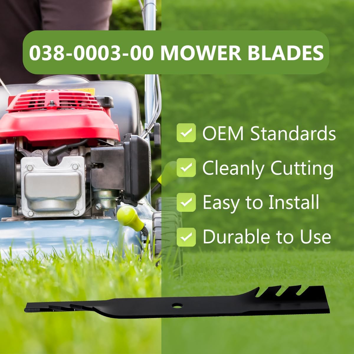 038-0003-00 Gator Mulching Blades for Bad Boy MZ, Magnum, Avenger, CZT, ZT Elite, Maverick, Maverick HD, Rogue