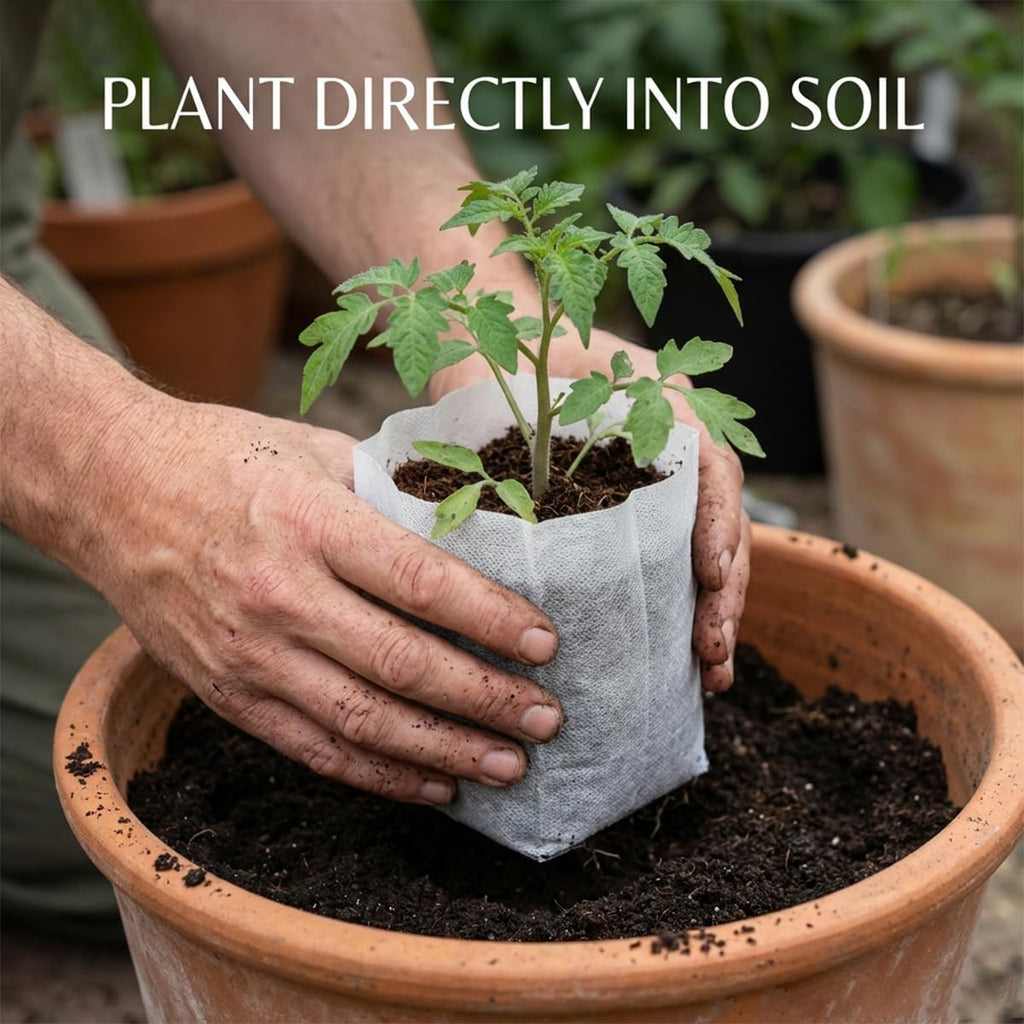 Plant Nursery Bags 5.5 * 6.3 inches 200PCS, Non-Woven Biodegradable Plant Grow Bags Fabric Seedling Starter Bags for