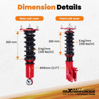 Coilover for Subaru WRX 2022-2025, Red Damper Adjustable