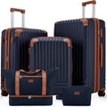 Expandable 5 Piece Luggage Sets with Detachable Spinner Wheels and TSA Lock, Unisex Hardside ABS Suitcase Set